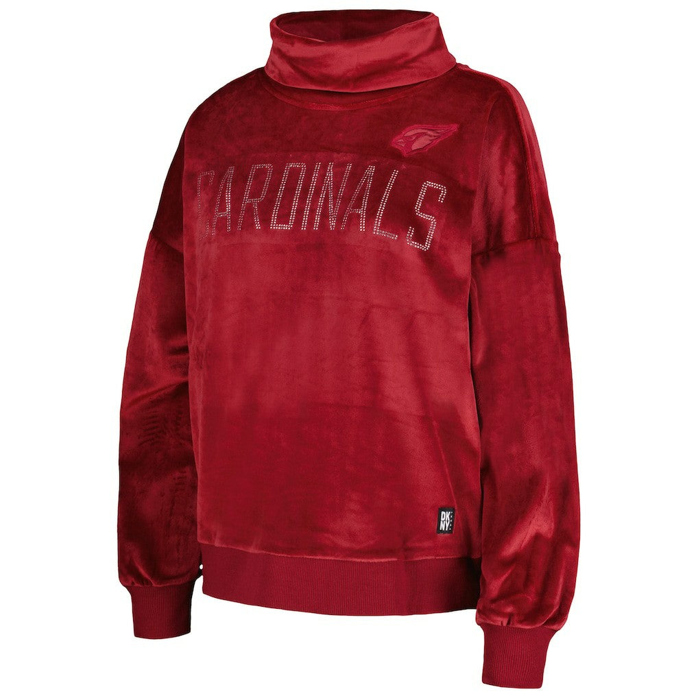 Arizona Cardinals DKNY Sport Women's Deliliah Rhinestone Funnel Neck Pullover Sweatshirt - Cardinal - NFL