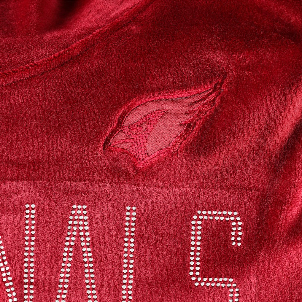 Arizona Cardinals DKNY Sport Women's Deliliah Rhinestone Funnel Neck Pullover Sweatshirt - Cardinal - NFL