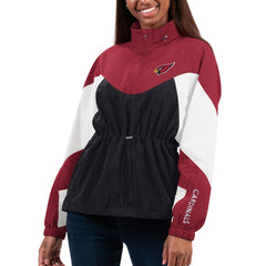 Arizona Cardinals G-III 4Her by Carl Banks Women's Tie Breaker Lightweight Quarter-Zip Jacket - Black/Cardinal - NFL
