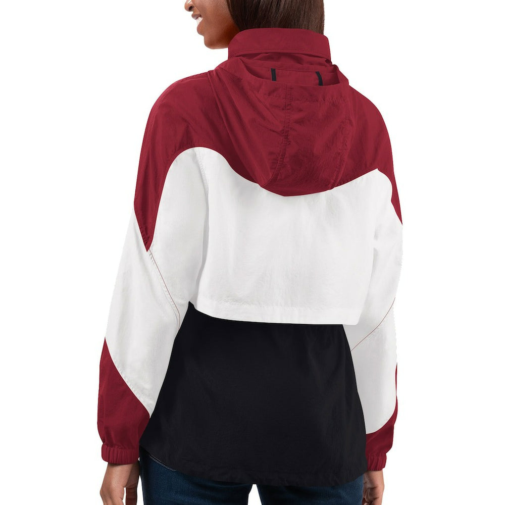 Arizona Cardinals G-III 4Her by Carl Banks Women's Tie Breaker Lightweight Quarter-Zip Jacket - Black/Cardinal - NFL