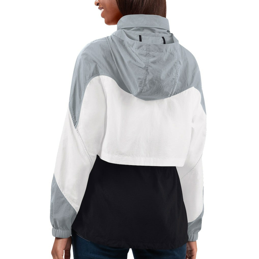 Las Vegas Raiders G-III 4Her by Carl Banks Women's Tie Breaker Lightweight Quarter-Zip Jacket - Black/Silver - NFL