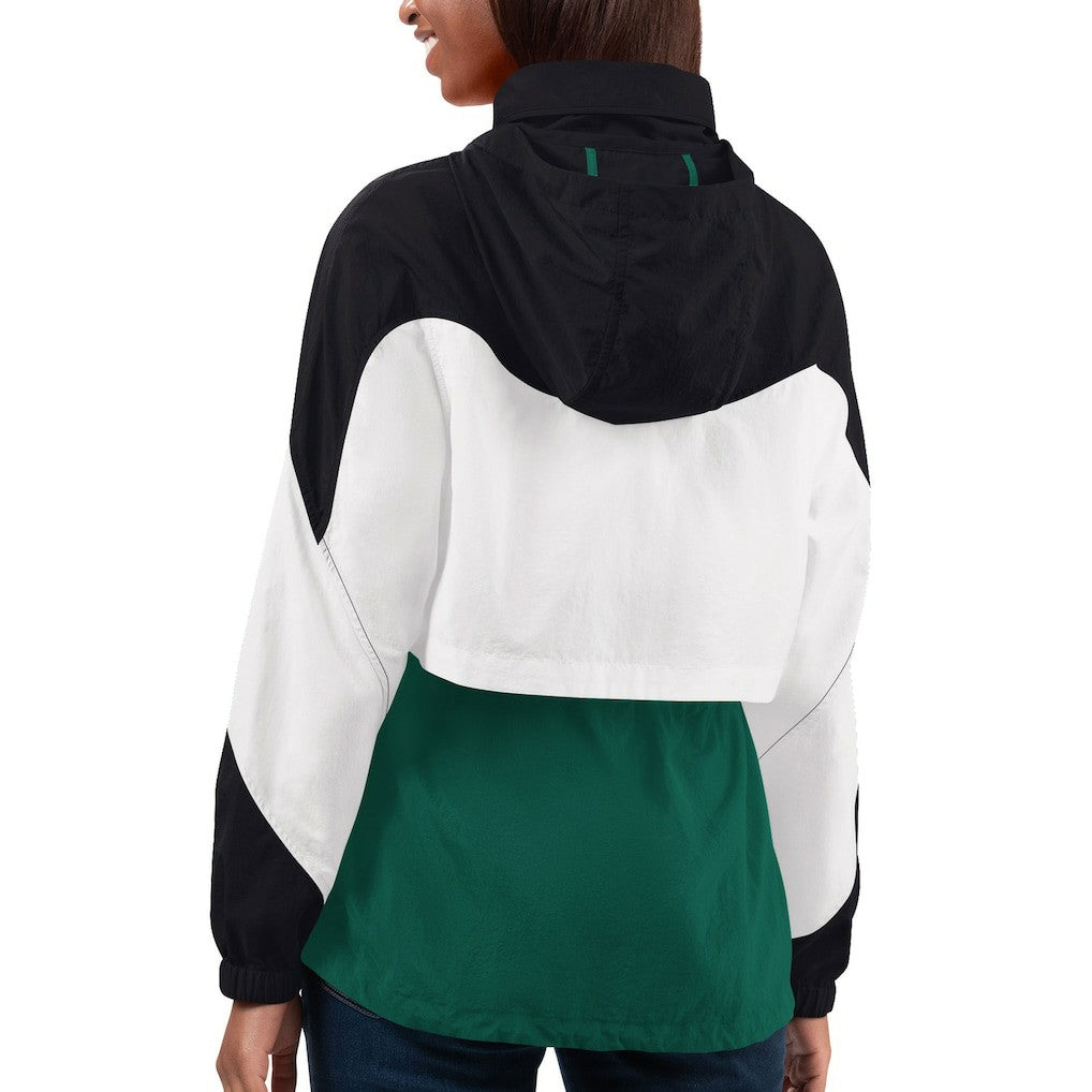 New York Jets G-III 4Her by Carl Banks Women's Tie Breaker Lightweight Quarter-Zip Jacket - Green/Black - NFL