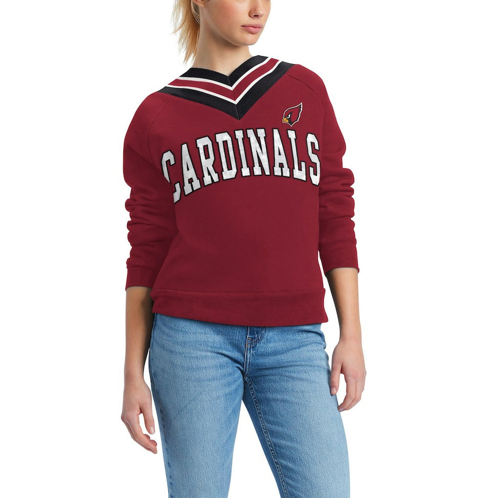 Arizona Cardinals Tommy Hilfiger Women's Heidi V-Neck Pullover Sweatshirt - Cardinal - NFL