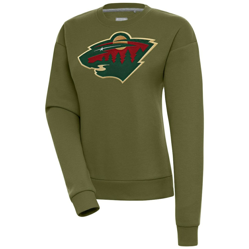Minnesota Wild Antigua Women's Victory Pullover Sweatshirt - Olive | NHL sale