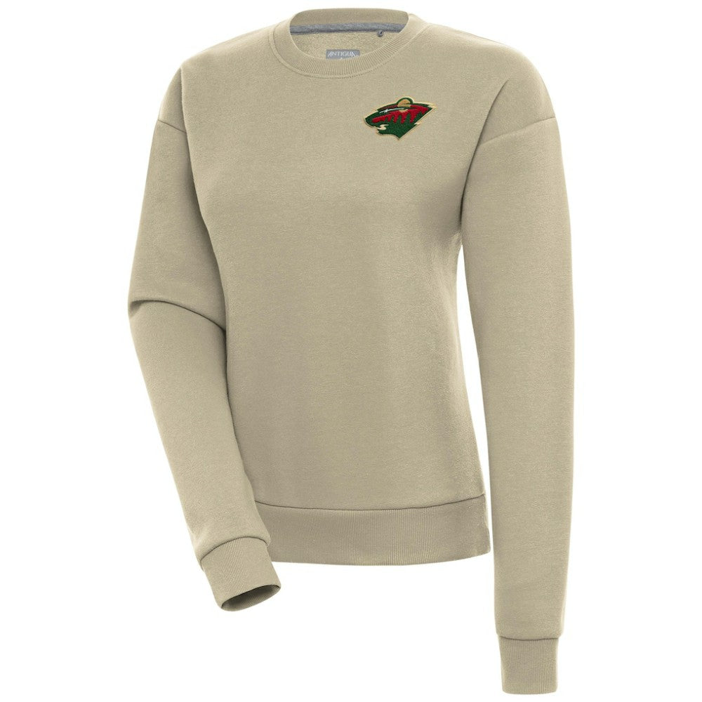 Minnesota Wild Antigua Women's Victory Pullover Sweatshirt - Khaki | NHL near me