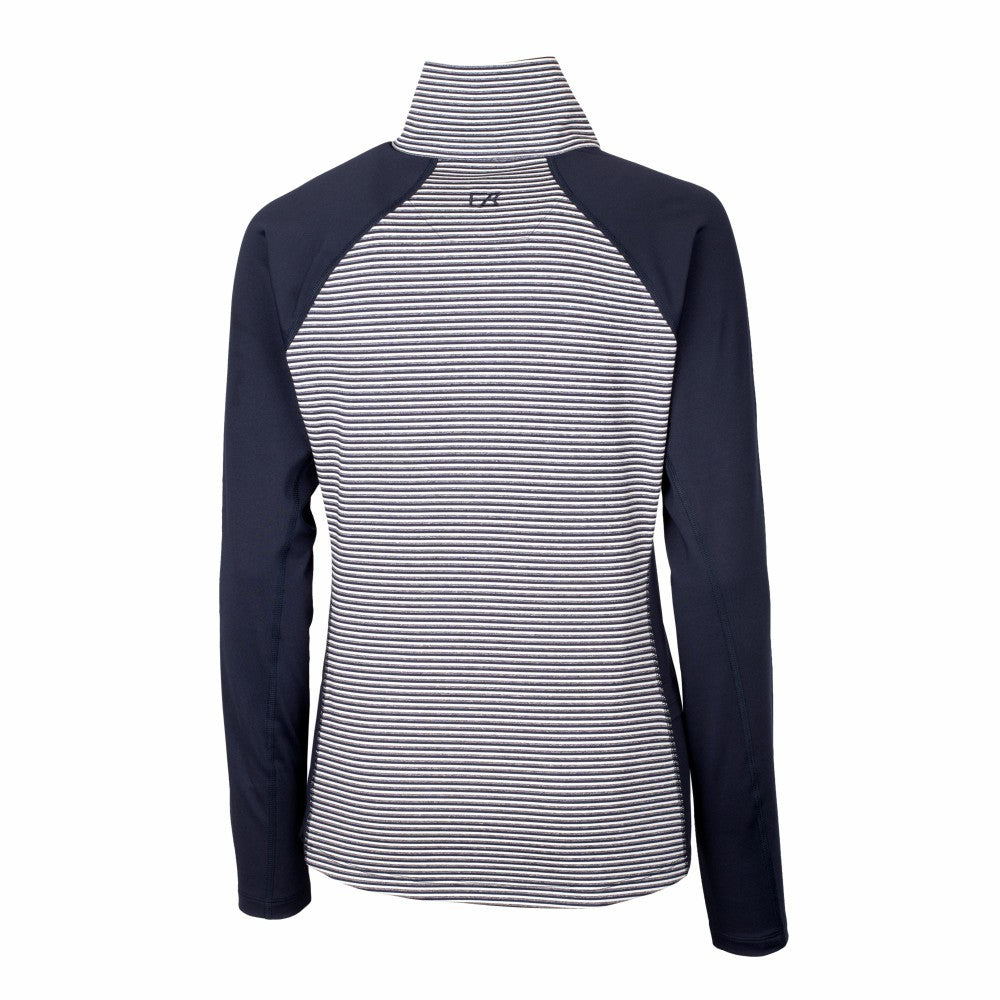 Milwaukee Brewers Cutter & Buck Women's DryTec Forge Tonal Stripe Half-Zip Top for sale