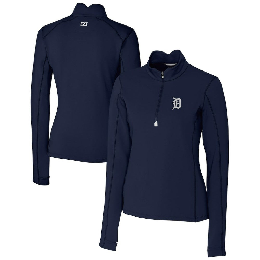 Detroit Tigers Cutter & Buck Women's DryTec Traverse Stretch Quarter-Zip Pullover Top for sale
