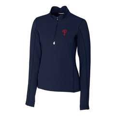 Philadelphia Phillies Cutter & Buck Women's DryTec Traverse Stretch Quarter-Zip Pullover Top Sale