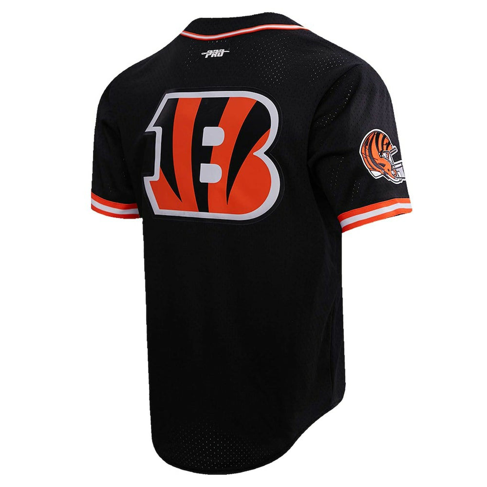 Joe Burrow Cincinnati Bengals Pro Standard Mesh Baseball Button-Up T-Shirt - Black - NFL