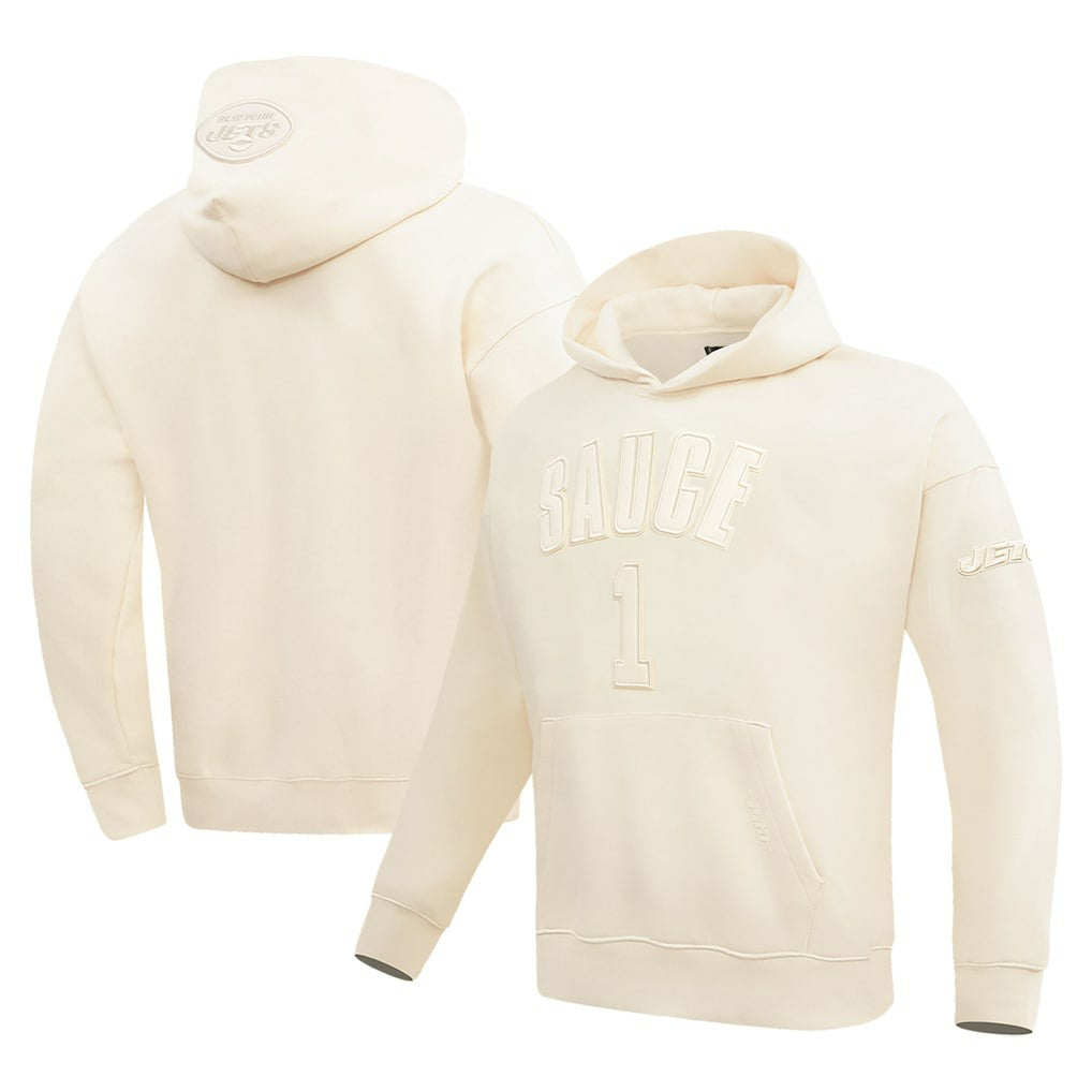 Ahmad Sauce Gardner New York Jets Pro Standard Player Name & Number Pullover Hoodie - Cream - NFL