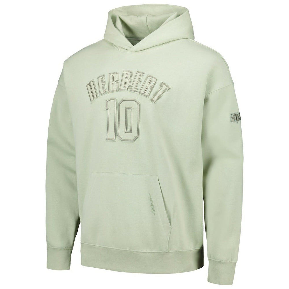 Justin Herbert Los Angeles Chargers Pro Standard Player Name & Number Pullover Hoodie - Light Green - NFL