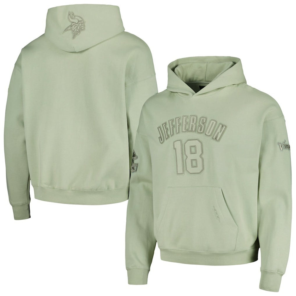 Justin Jefferson Minnesota Vikings Pro Standard Player Name & Number Pullover Hoodie - Light Green - NFL