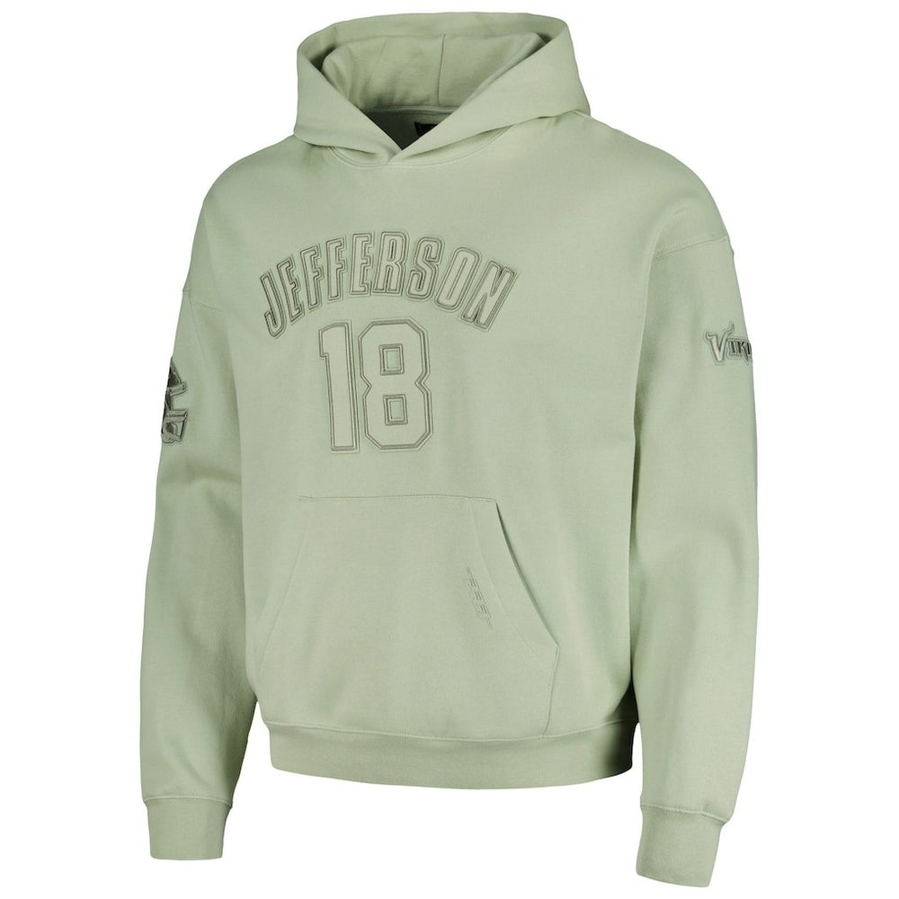 Justin Jefferson Minnesota Vikings Pro Standard Player Name & Number Pullover Hoodie - Light Green - NFL