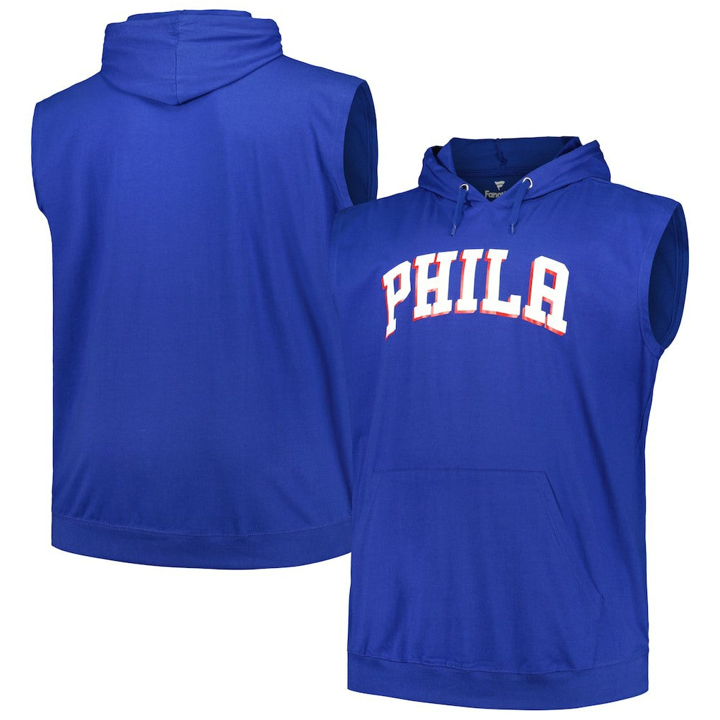 Fanatics Philadelphia 76ers Big & Tall Jersey Muscle Pullover Hoodie Royal