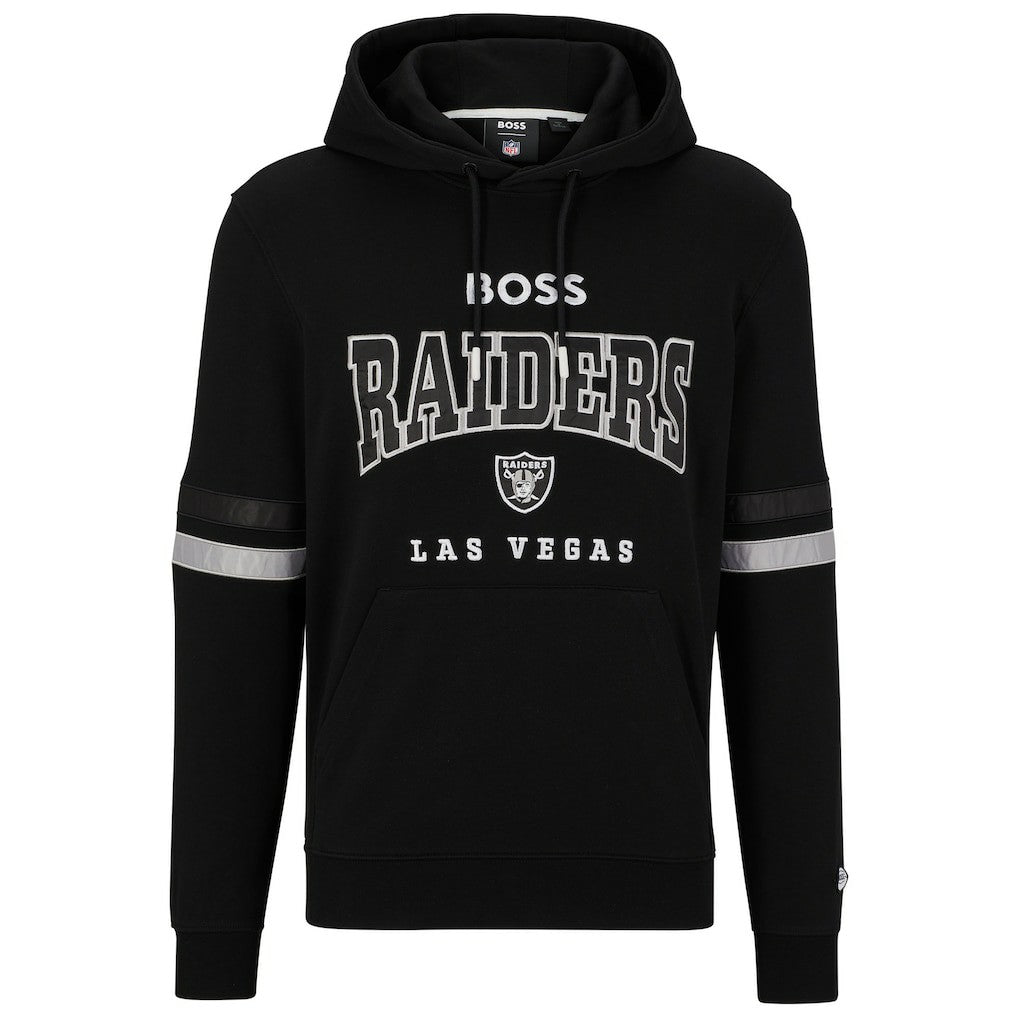 Las Vegas Raiders BOSS X NFL Touchdown Pullover Hoodie - Black/White - NFL