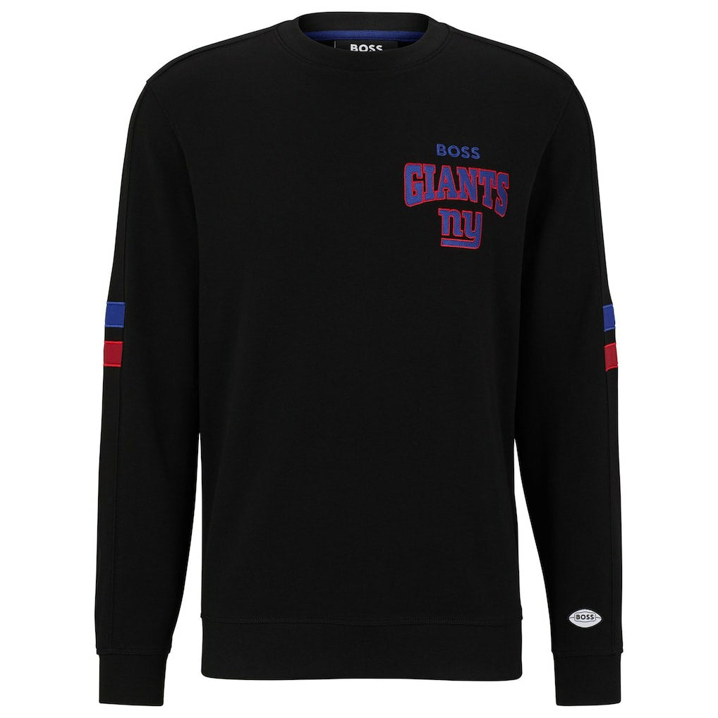 New York Giants BOSS X NFL Drive Crew Neck Pullover Sweatshirt - Black/Royal - NFL