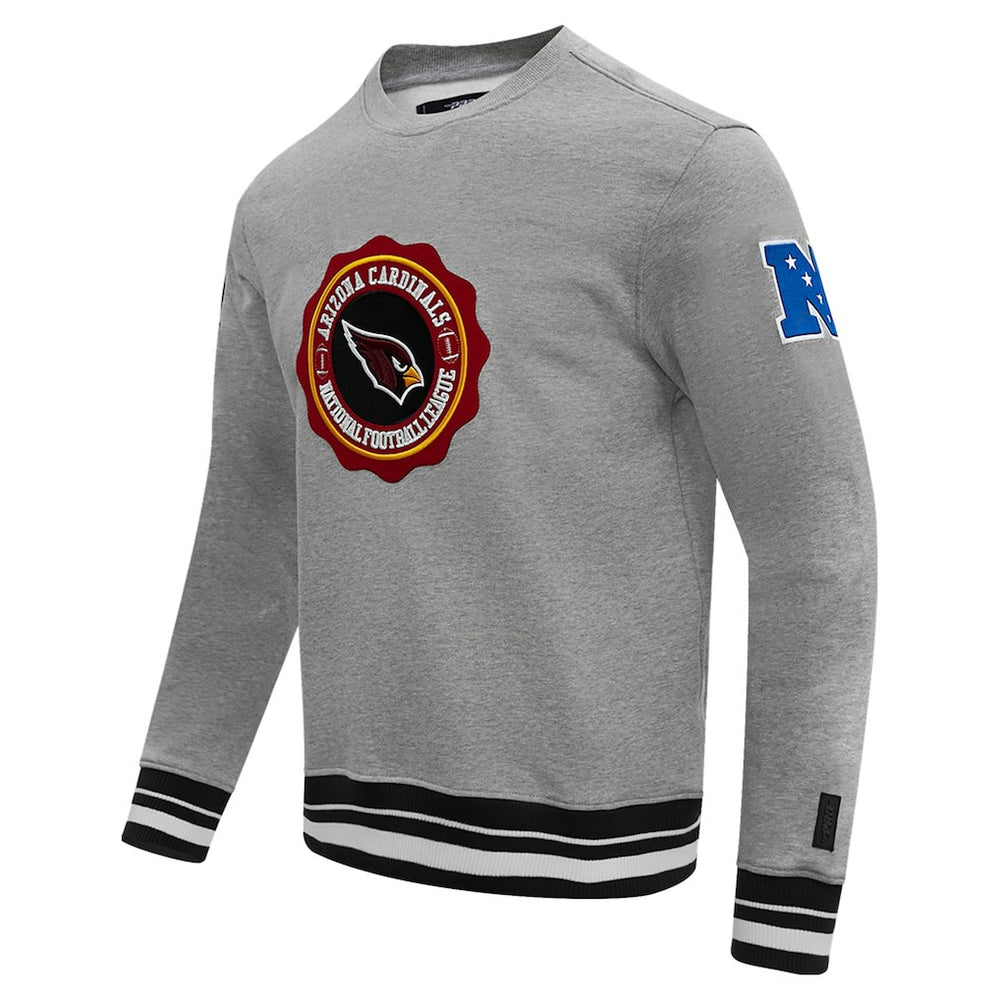 Arizona Cardinals Pro Standard Crest Emblem Pullover Sweatshirt - Heather Gray - NFL