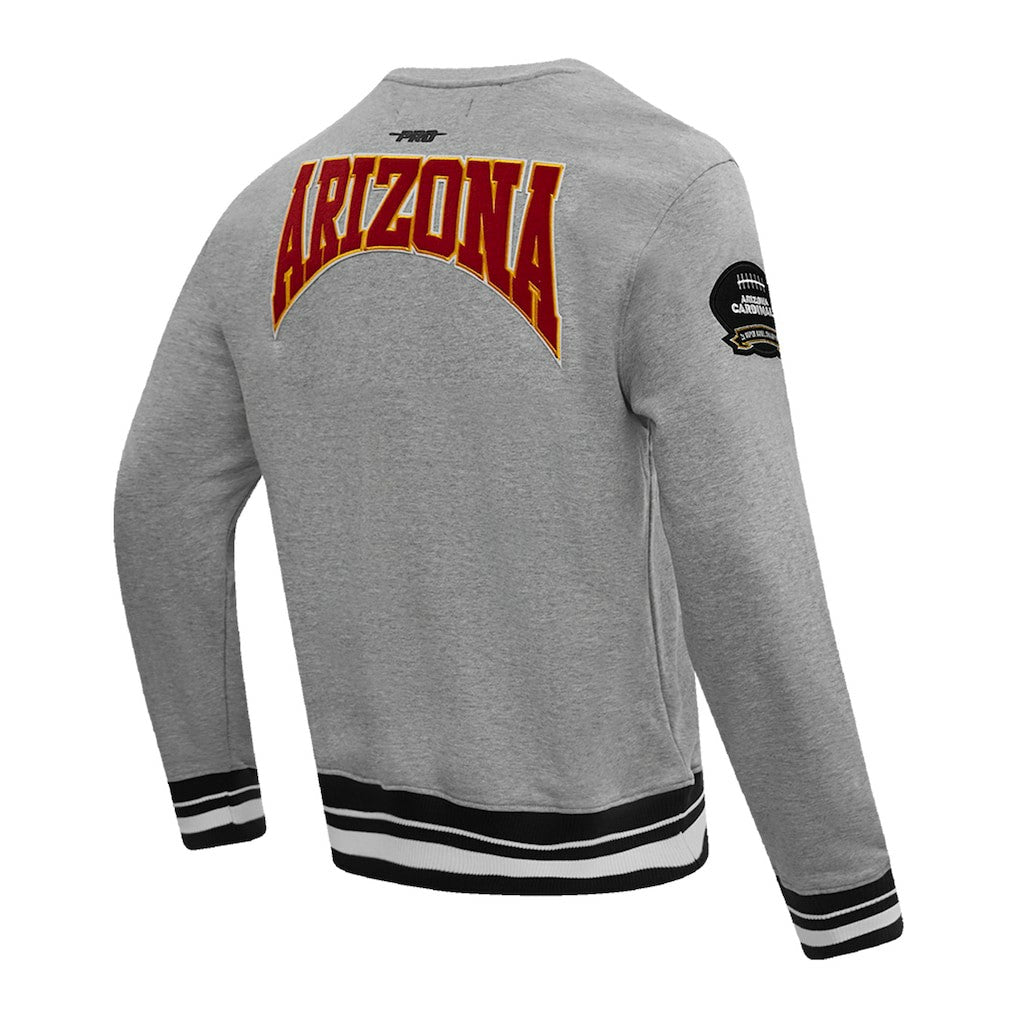 Arizona Cardinals Pro Standard Crest Emblem Pullover Sweatshirt - Heather Gray - NFL