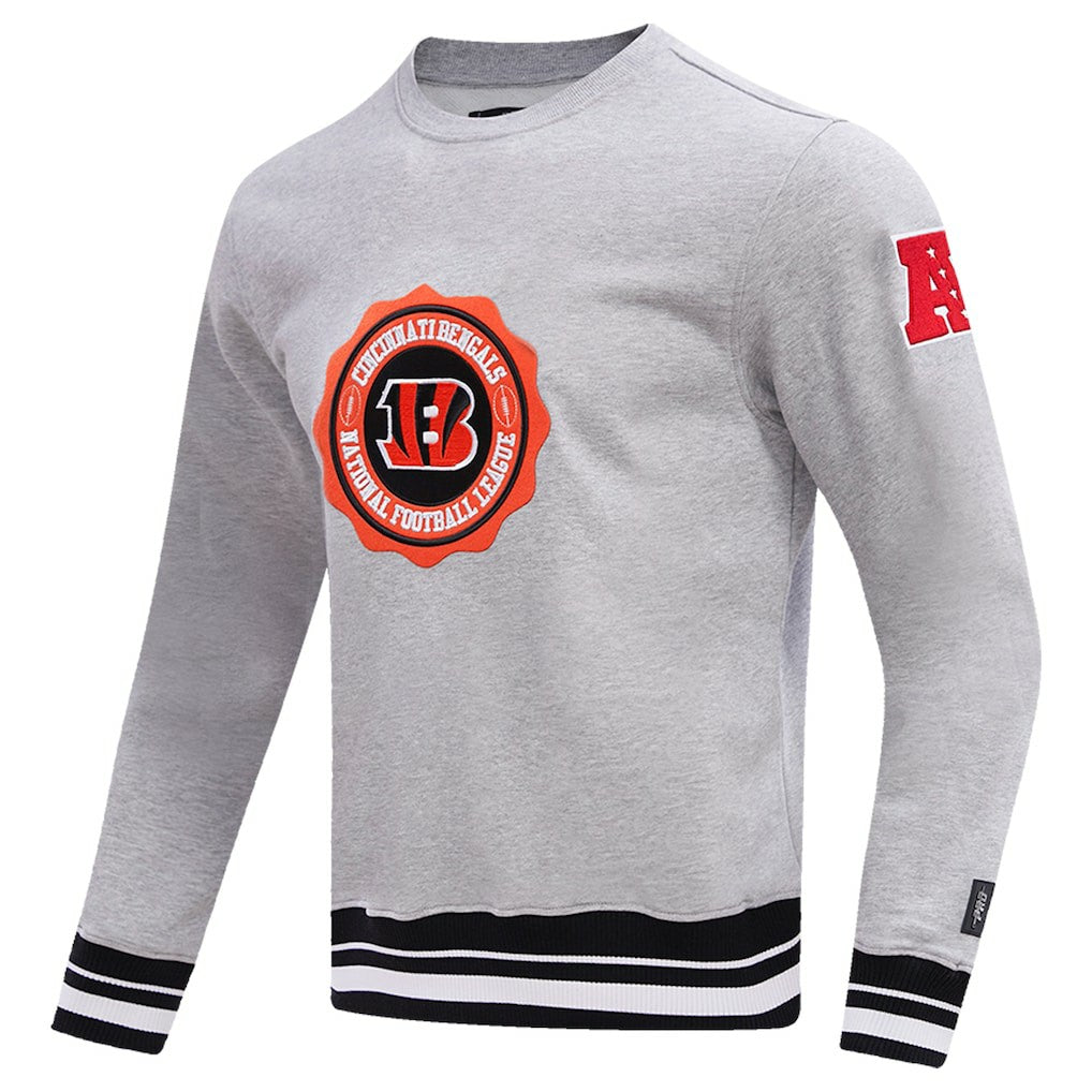 Cincinnati Bengals Pro Standard Crest Emblem Pullover Sweatshirt - Heather Gray - NFL