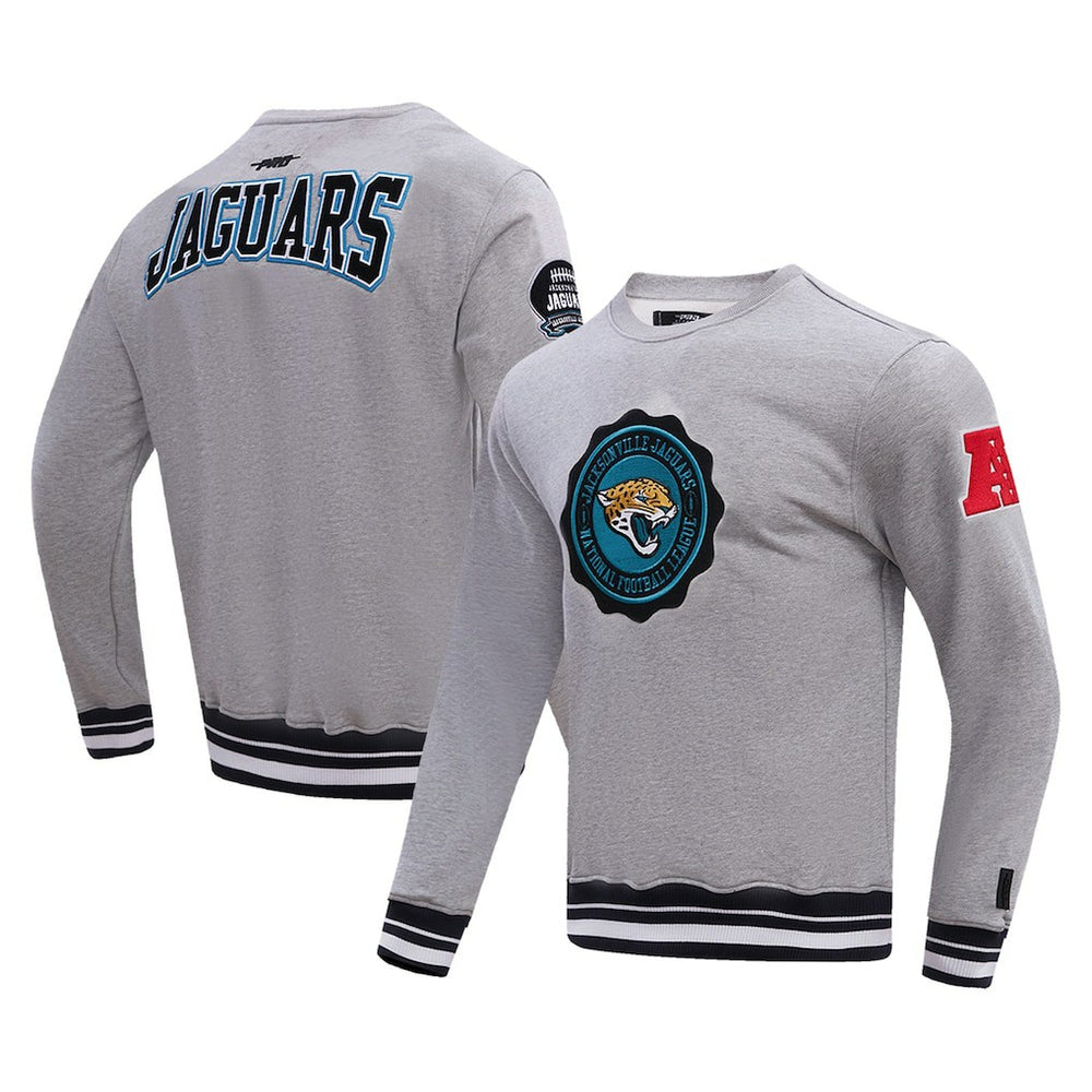 Jacksonville Jaguars Pro Standard Crest Emblem Pullover Sweatshirt - Heather Gray - NFL