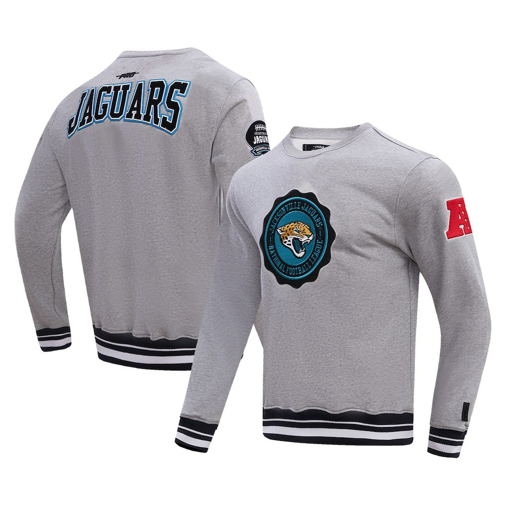 Jacksonville Jaguars Pro Standard Crest Emblem Pullover Sweatshirt - Heather Gray - NFL