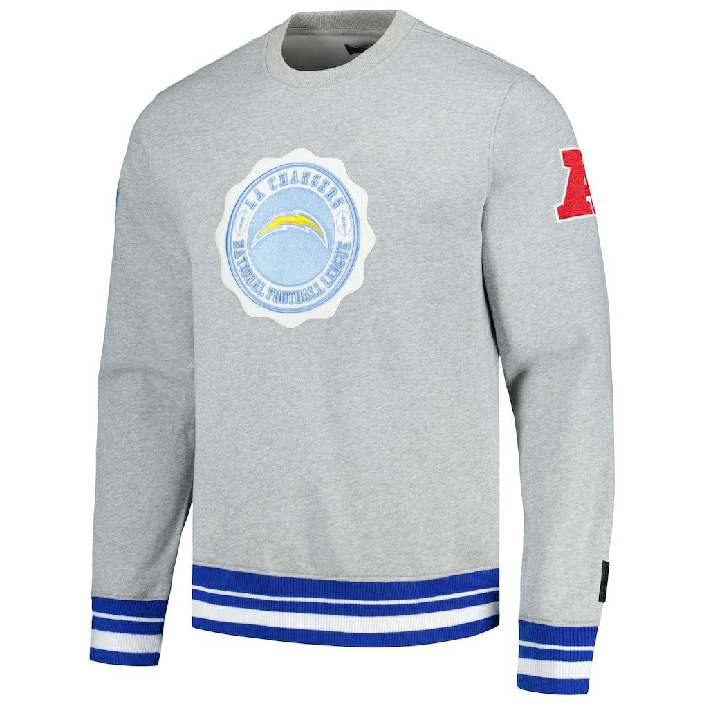 Los Angeles Chargers Pro Standard Crest Emblem Pullover Sweatshirt - Heather Gray - NFL
