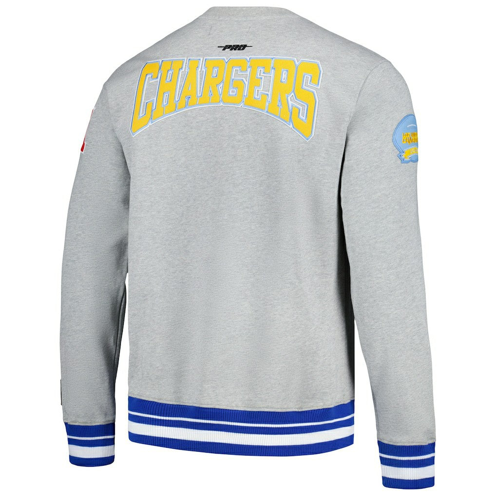 Los Angeles Chargers Pro Standard Crest Emblem Pullover Sweatshirt - Heather Gray - NFL