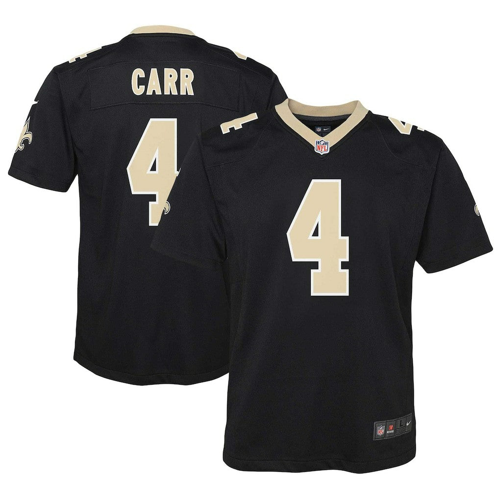 Derek Carr New Orleans Saints Youth Game Jersey - Black - Nike