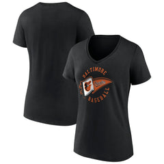 Baltimore Orioles Women's Hometown Baltimore Pennant V-Neck T-Shirt Sale