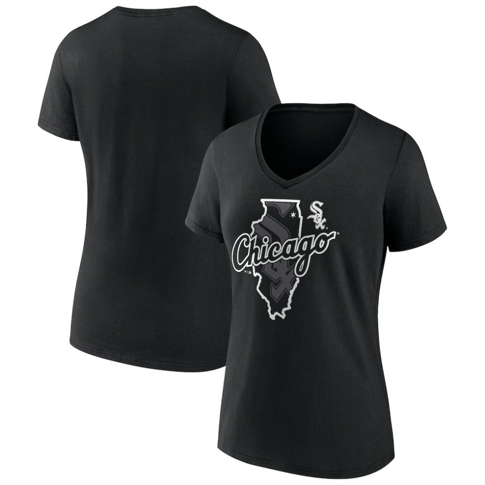 Chicago White Sox Women's Hometown Sox State V-Neck T-Shirt Sale