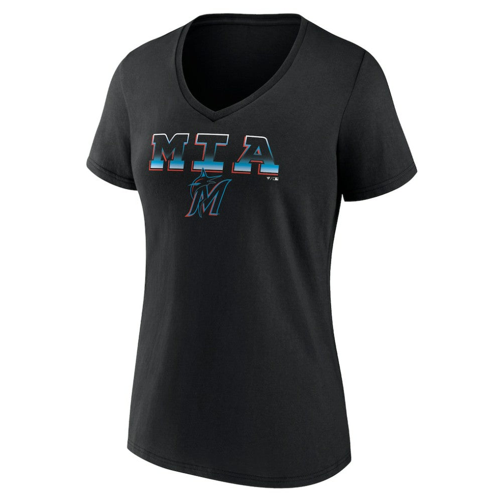 Miami Marlins Women's Hometown Baseball 305 V-Neck T-Shirt Outlet