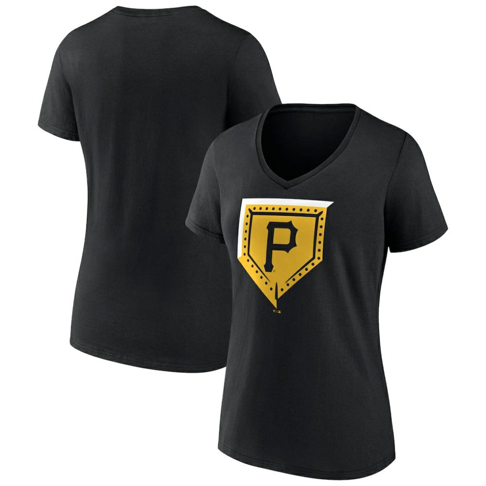 Pittsburgh Pirates Women's Hometown Steel Plate V-Neck T-Shirt Online
