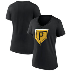 Pittsburgh Pirates Women's Hometown Steel Plate V-Neck T-Shirt Online
