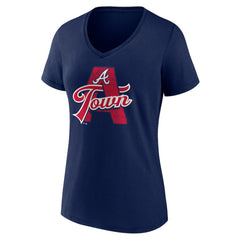 Atlanta Braves Women's Hometown A Town Map V-Neck T-Shirt Sale