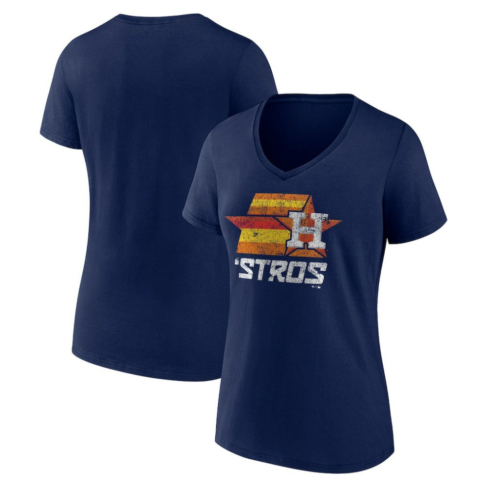 Houston Astros Women's Hometown Throwback Stros V-Neck T-Shirt Outlet