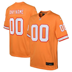 Tampa Bay Buccaneers Youth Custom Throwback Game Jersey - Orange - Nike