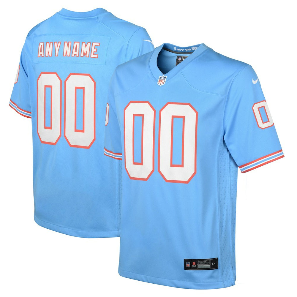 Tennessee Titans Youth Oilers Throwback Custom Game Jersey - Light Blue - Nike