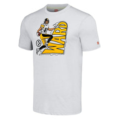 Hines Ward Pittsburgh Steelers Homage Unisex Caricature Retired Player Tri-Blend T-Shirt - Ash - NFL