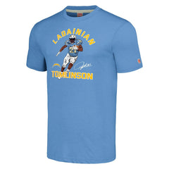 LaDainian Tomlinson Los Angeles Chargers Homage Unisex Unisex Caricature Retired Player Tri-Blend T-Shirt - Powder Blue - NFL