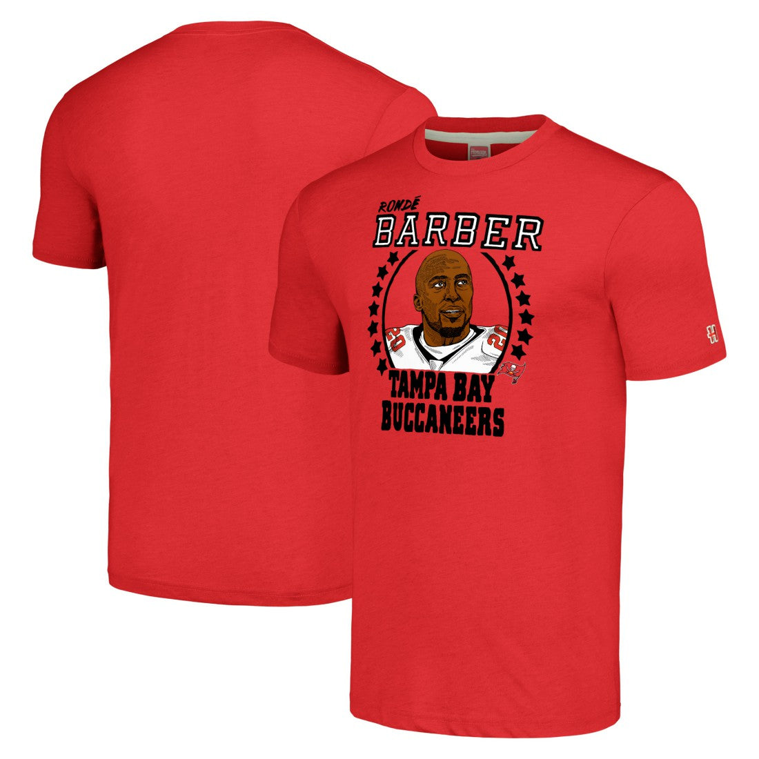 Ronde Barber Tampa Bay Buccaneers Homage Unisex Caricature Retired Player Tri-Blend T-Shirt - Red - NFL