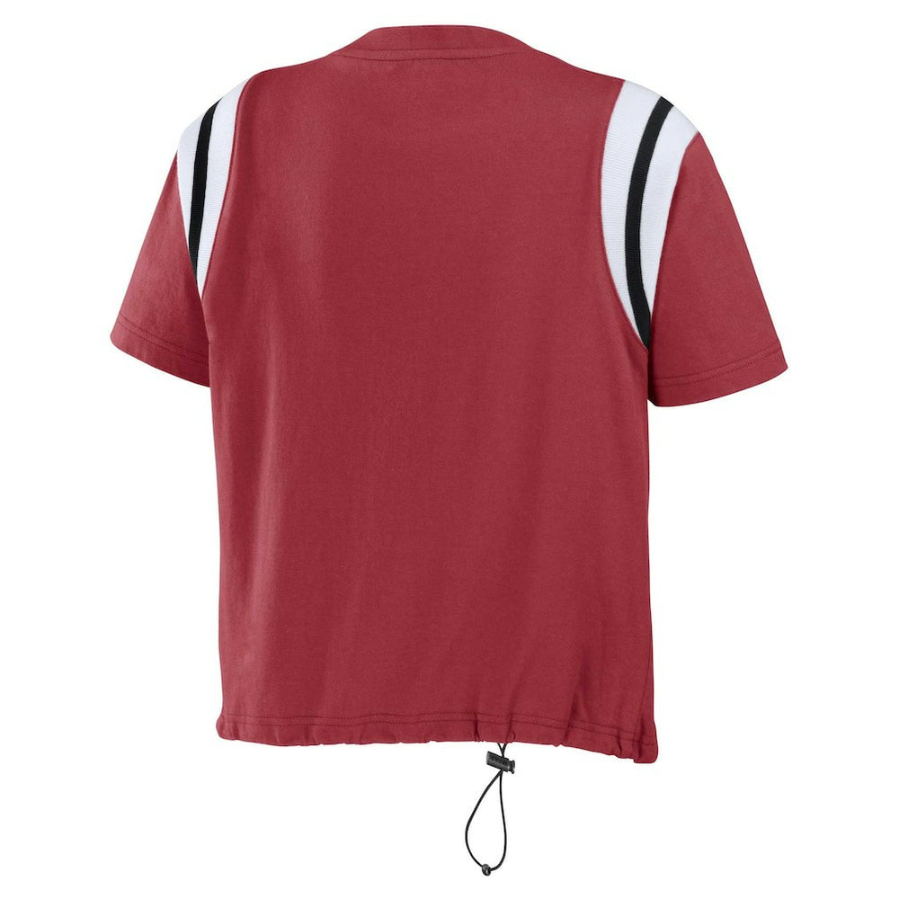 Arizona Cardinals WEAR by Erin Andrews Women's Cinched Colorblock T-Shirt - Cardinal - NFL