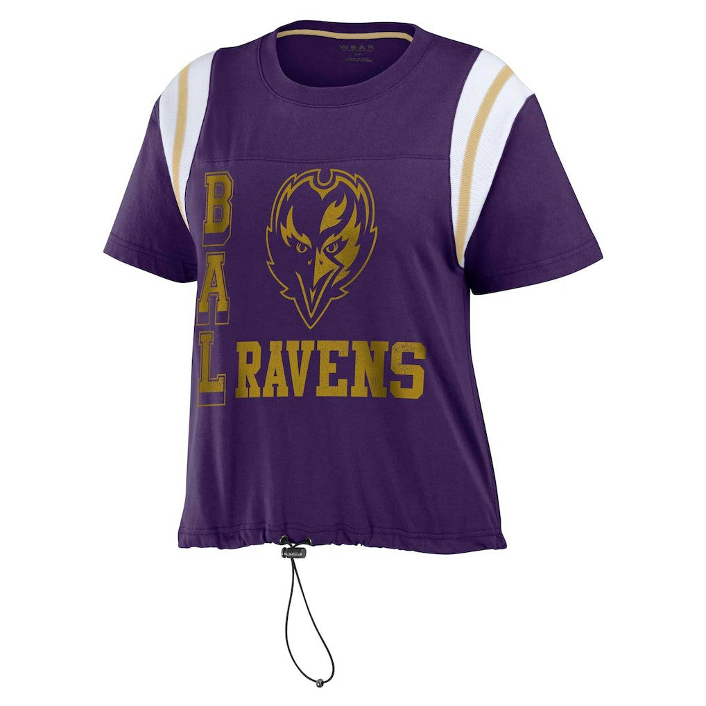 Baltimore Ravens WEAR by Erin Andrews Women's Cinched Colorblock T-Shirt - Purple - NFL