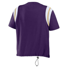 Baltimore Ravens WEAR by Erin Andrews Women's Cinched Colorblock T-Shirt - Purple - NFL