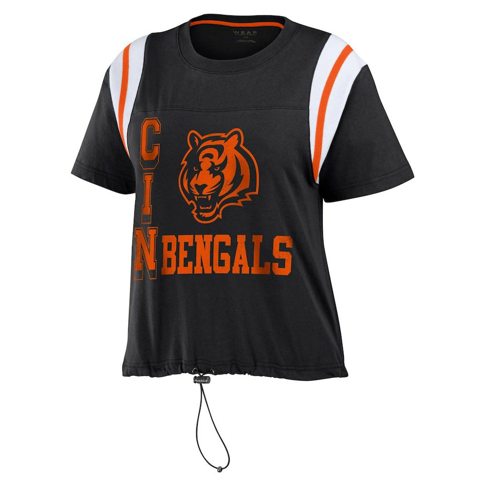 Cincinnati Bengals WEAR by Erin Andrews Women's Cinched Colorblock T-Shirt - Black - NFL