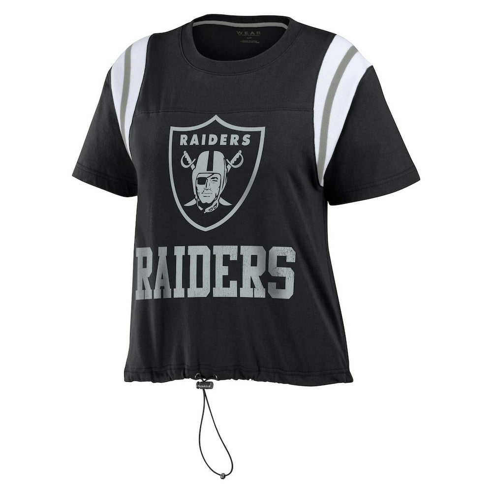 Las Vegas Raiders WEAR by Erin Andrews Women's Cinched Colorblock T-Shirt - Black - NFL