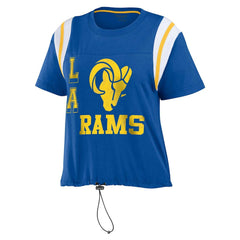 Los Angeles Rams WEAR by Erin Andrews Women's Cinched Colorblock T-Shirt - Royal - NFL