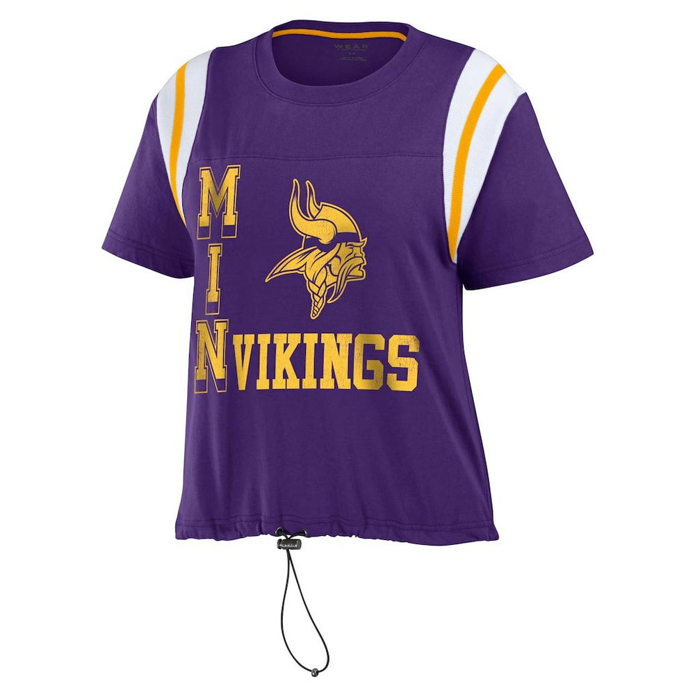 Minnesota Vikings WEAR by Erin Andrews Women's Cinched Colorblock T-Shirt - Purple - NFL