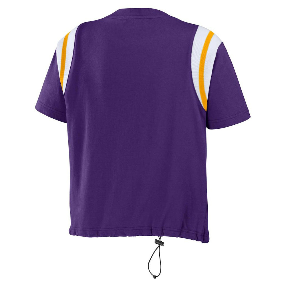 Minnesota Vikings WEAR by Erin Andrews Women's Cinched Colorblock T-Shirt - Purple - NFL