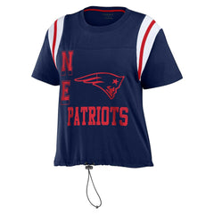 New England Patriots WEAR by Erin Andrews Women's Cinched Colorblock T-Shirt - Navy - NFL