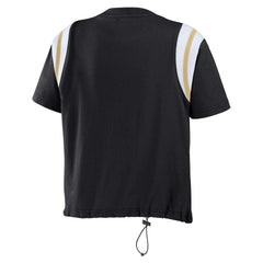 New Orleans Saints WEAR by Erin Andrews Women's Cinched Colorblock T-Shirt - Black - NFL